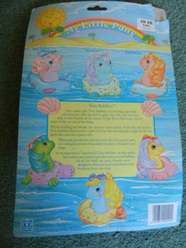 Baby Sea Pony Backcard, UK
          1986