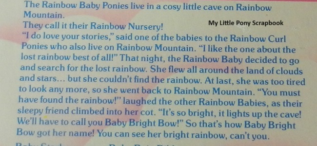 Baby Bright Bow's Backcard
          Story