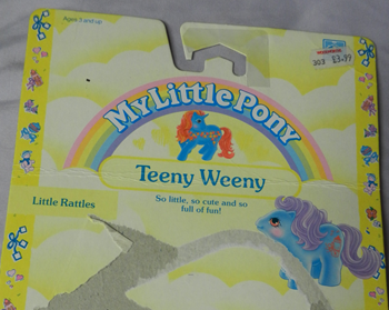 Little Rattles' card, showing the fold from packaging
              with the Kitchen