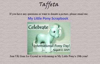My Little Pony Scrapbook celebrates International
              Pony Day 2001