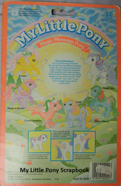 Magic Message Pony Backcard